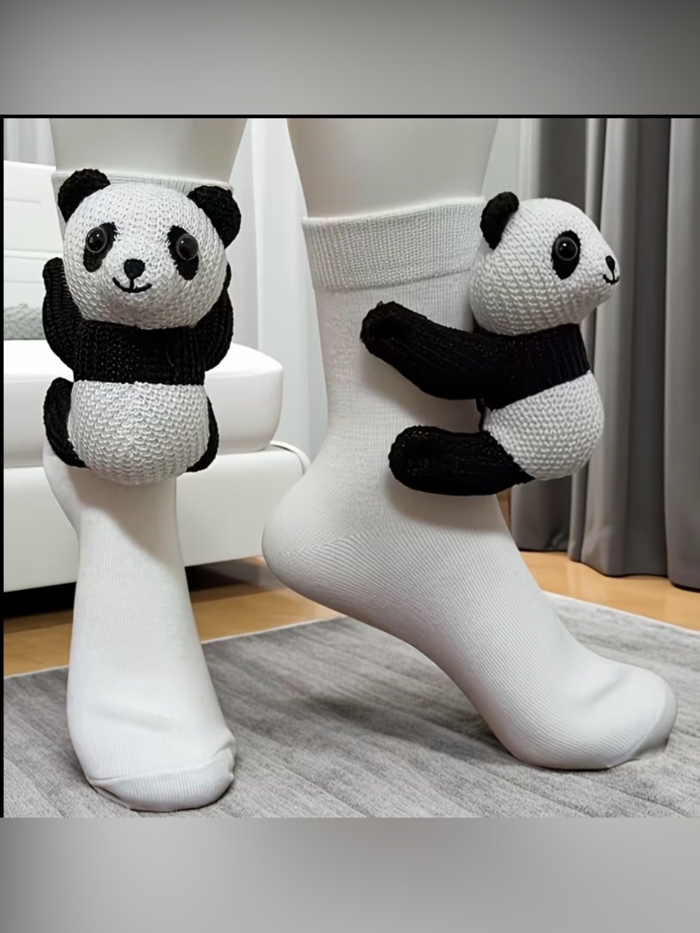 Panda Socks  Plush  - Black & White